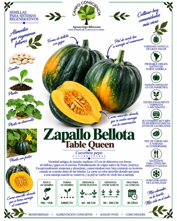 Producto - Zapallo Bellota - Semillas Agroecológicas