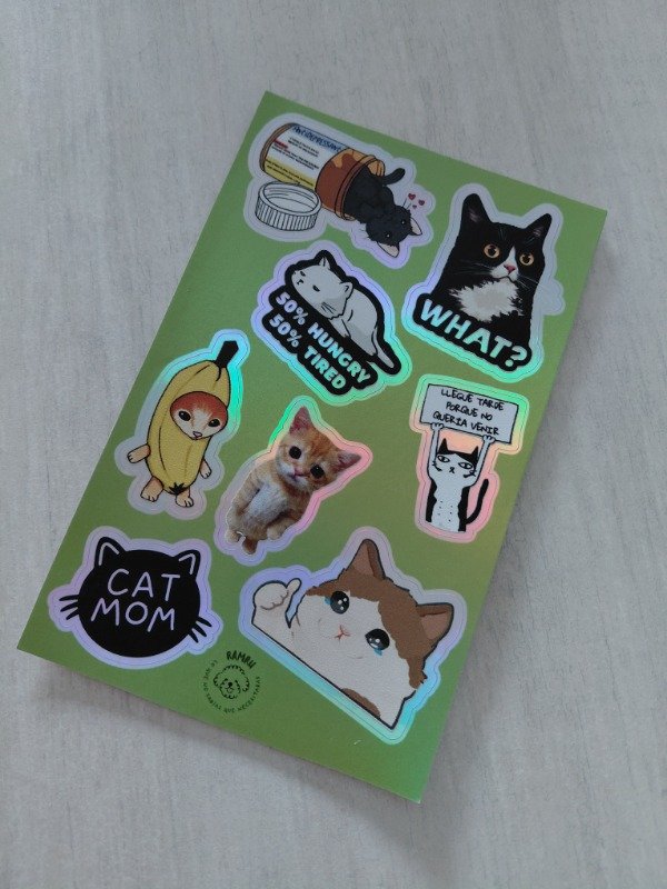 Producto - Planchitas de stickers - Michis #001