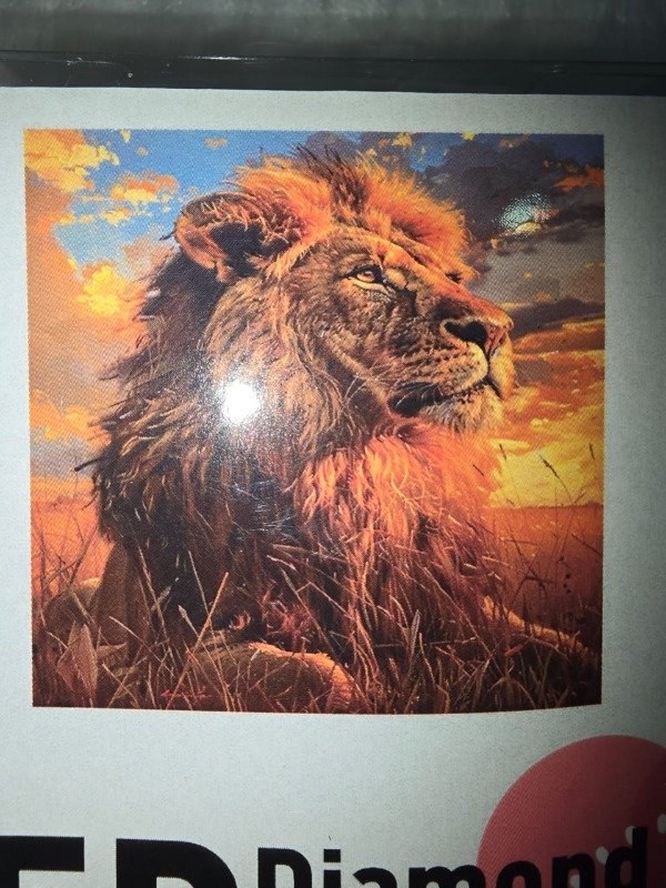 Producto - DIAMOND PAINTING 30X30 LEON EN LA SAVANA