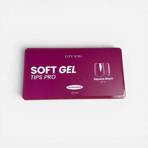Producto - Tips Soft Gel Pro - Cuadrada Corta - City Girl 510 Pcs