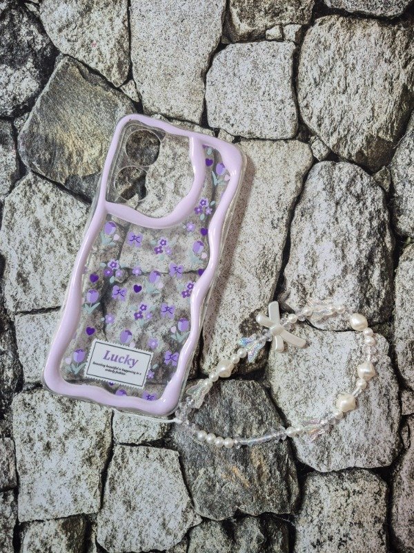 Producto - Funda tpu diseño con holder Xiaomi Note 14 4G flores lilas