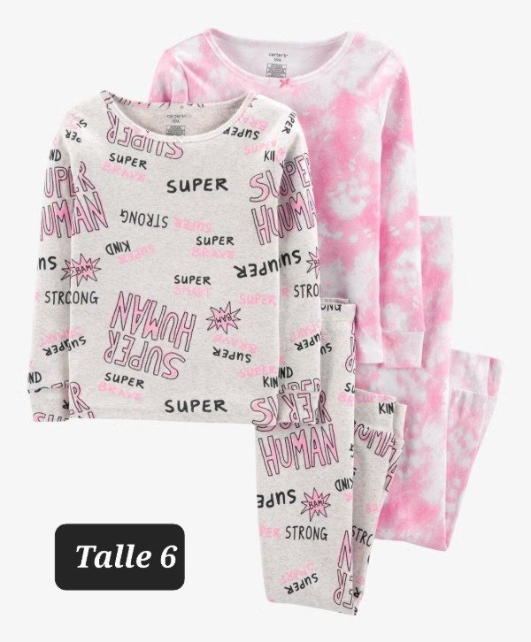 Producto - Pijama carters 4 piezas talle 6 rosa