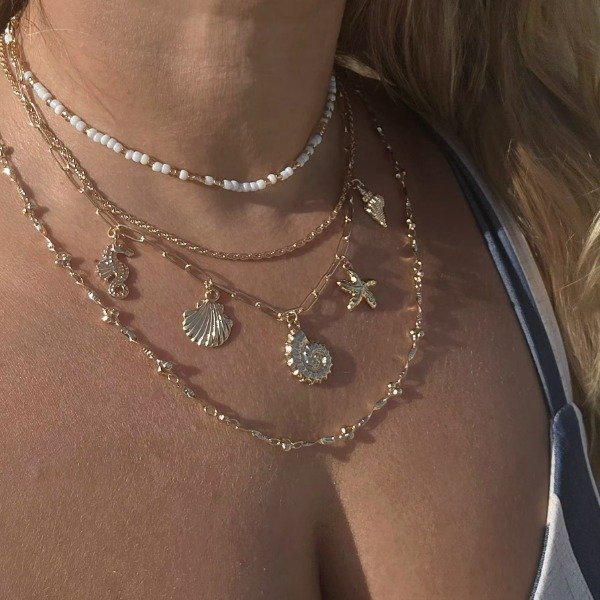 Producto - Conjunto Ac.Dorado set de 4 collares de diferentes largos