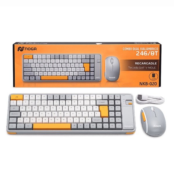 Producto - COMBO TECLADO MOUSE RECARGABLE USB BT NOGA