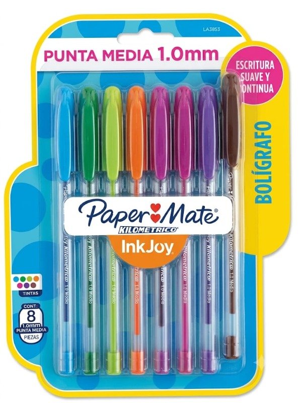 Producto - Set de  8 Bolígrafos - Paper Mate Kilométrico