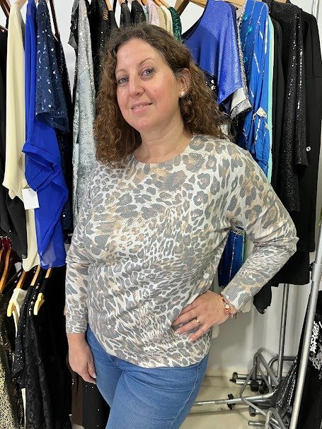 Producto - Sweaters Subimados con Brillos abarca L-XL muy Suaves - Pastel Animal Print