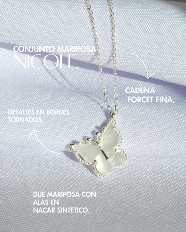 Producto - Conjunto Mariposa Nicole con Nacar y Plata925