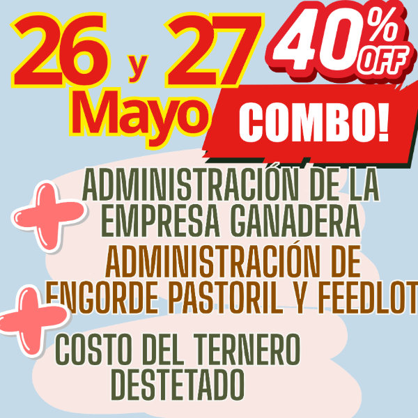 Producto - COMBO 3 CURSOS:Gestión Ganadera + Costo del Ternero + Engorde Pastoril y Feedlot