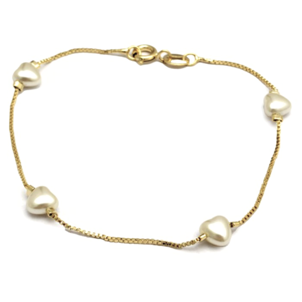 Producto - ENCHAPADO EN ORO - pulsera Pearl Heart
