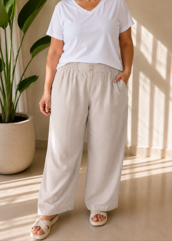 Producto - Pantalon Lino Oversize Con botones - 0