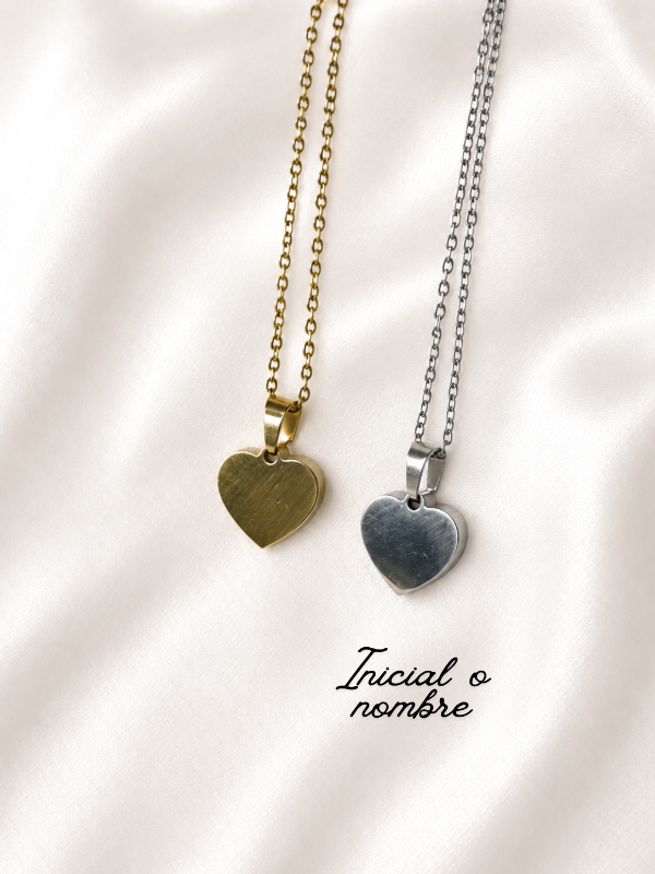 Producto - Collar: Inicial o Nombre corazón Grabado