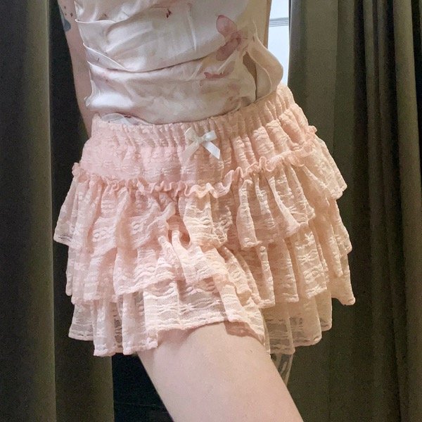 Producto - Pollera de encaje rosa