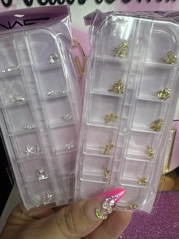 Producto - Apliques palmeras y estrellas de mar plateadas o doradas sin eleccion