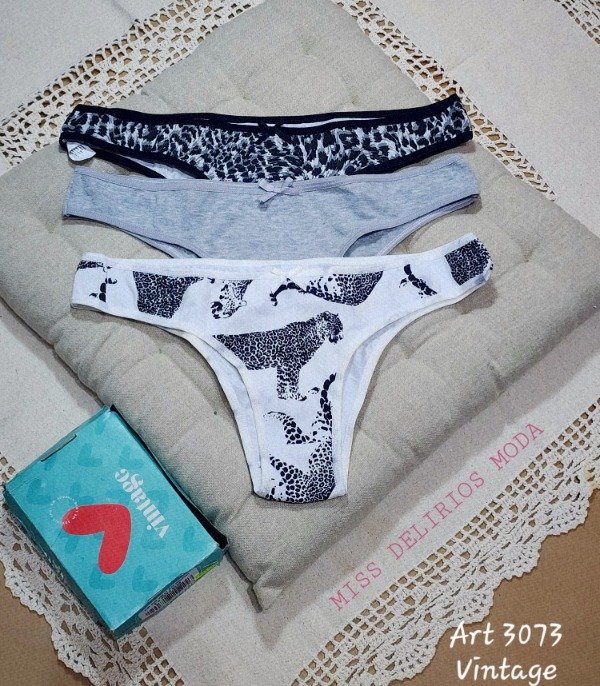 Producto - Pack X3 Bombachas Vedetinas Algodon y Lycra Vintage 3073