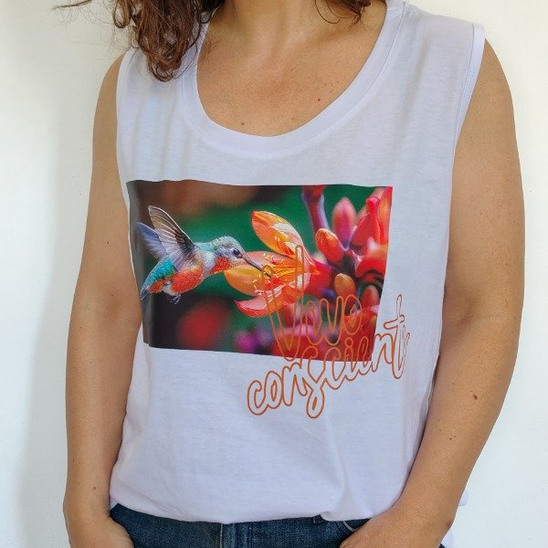 Producto - Musculosa Colibri Combinado Blanco