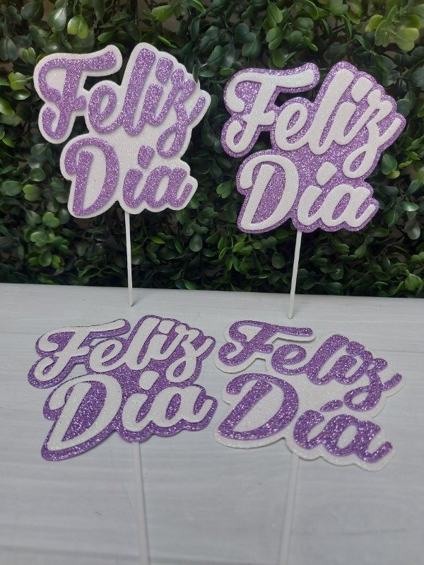 Producto - Topper doble goma eva gibreada (no apto comestibles) FELIZ DIA