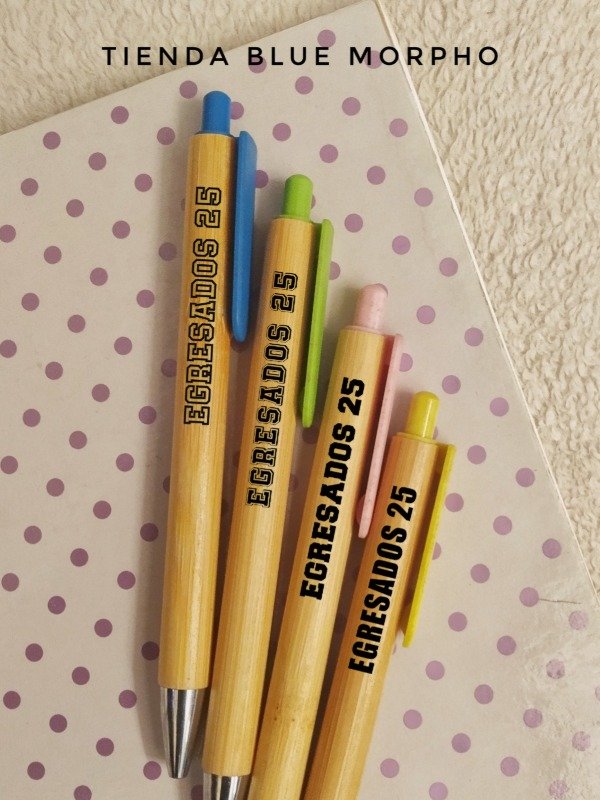 Producto - Lapiceras x30 bambú clip colores