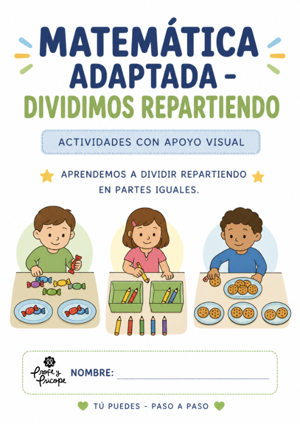 Producto - Matemática adaptada: dividimos repartiendo con apoyo visual