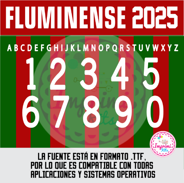 Producto - Tipografia Fluminense 2025 2026 Camiseta Ttf Otf Letras Numeros Dorsal