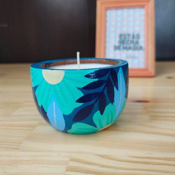 Producto - VELA CUENCO AZUL FLORES