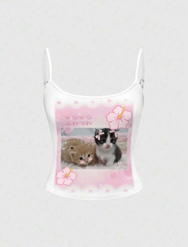 Producto - Topsito estilo musculosa gatitos