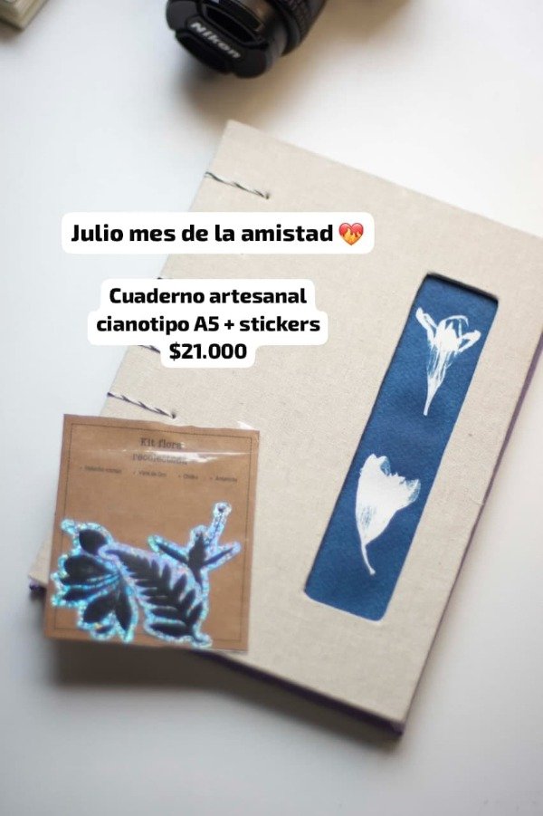 Producto - Cuaderno Fresias A5 + Stickers botánicos - 0