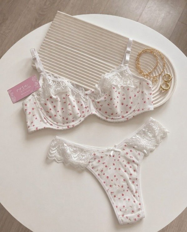 Producto - Conjunto floreado con aro y less clásica - Art 410 - 0