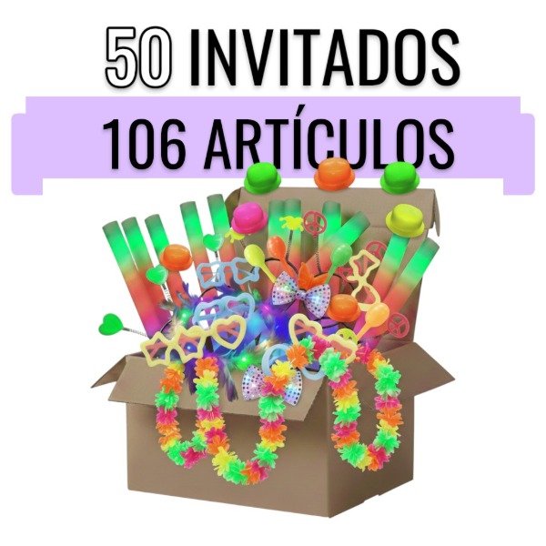 Producto - Combo Luminoso para 50 Invitados con 106 Artículos