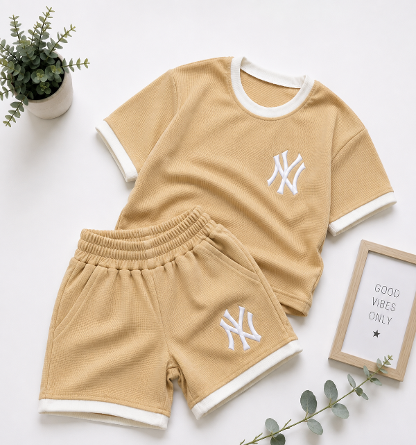 Producto - CONJUNTO LOGAN BEIGE (REMERA + SHORT)