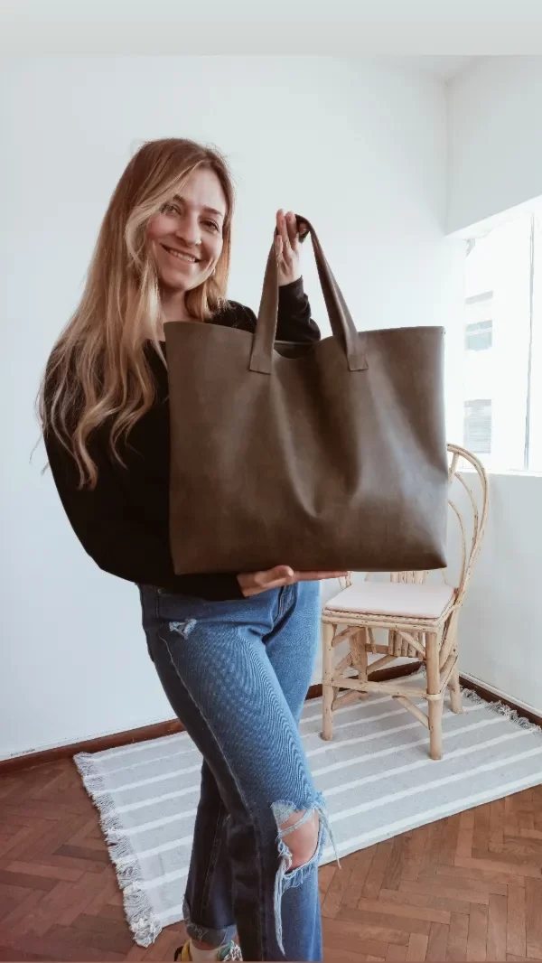 Producto - Tote bag cuerina - Moldes y tutorial GRATIS