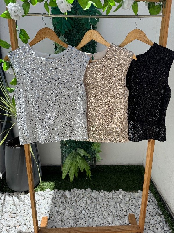 Producto - Blusa Lentejuelas japonesa forrada