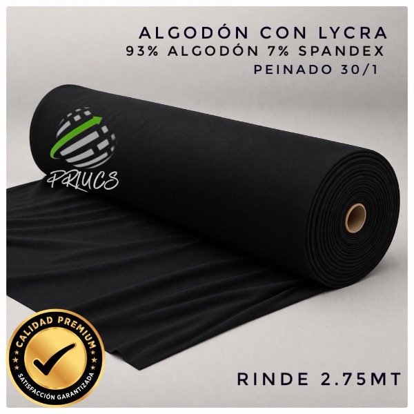 Producto - Algodón con Lycra 30/1 Peinado NEGRO