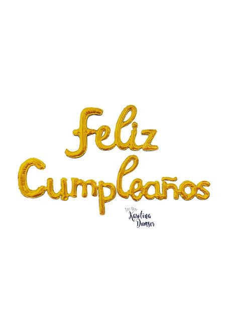 Producto - Globo Feliz Cumpleaños Dorado. Palabra