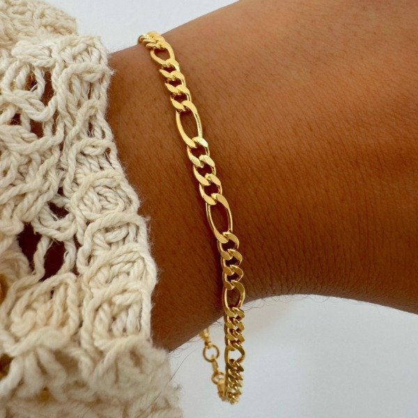 Producto - PULSERA BAÑADA FIGARO 4mmx21CM