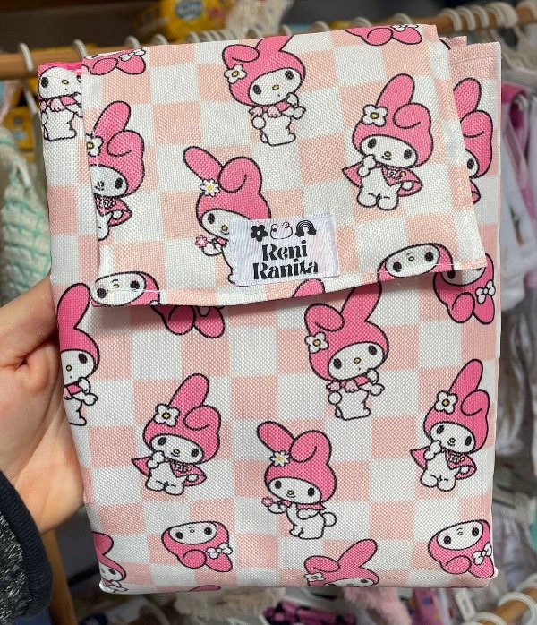 Producto - Cambiador de cordura impermeable con abrojo reni ranita kitty rosa