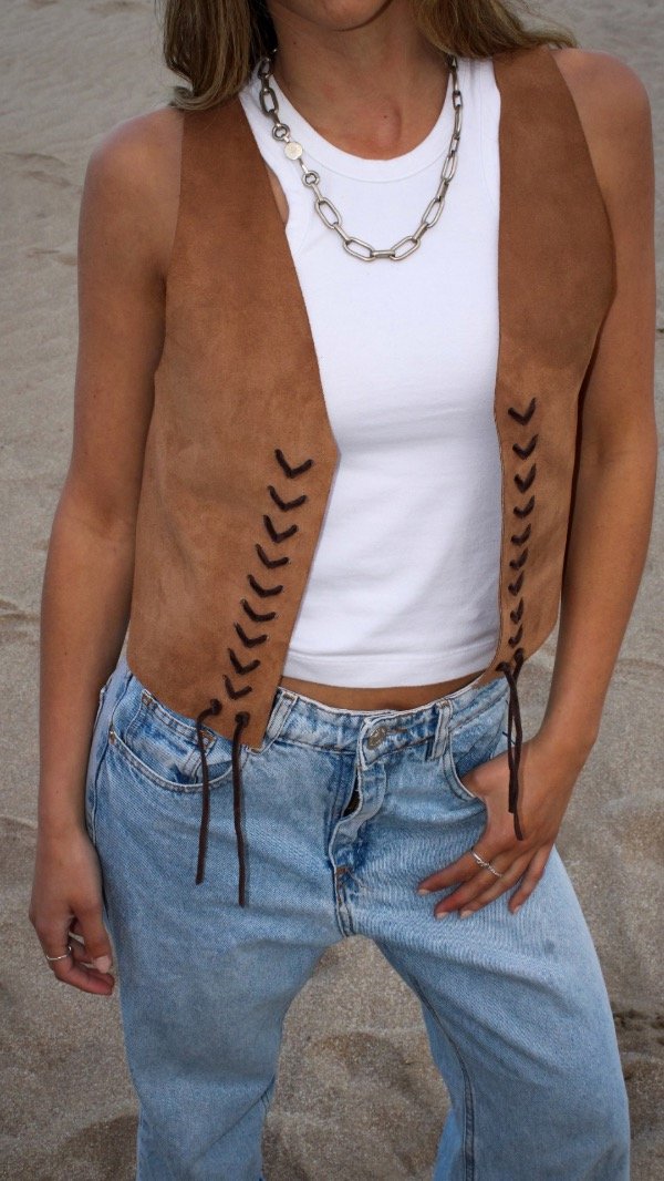 Producto - Chaleco Cuero Gamuza Pampa