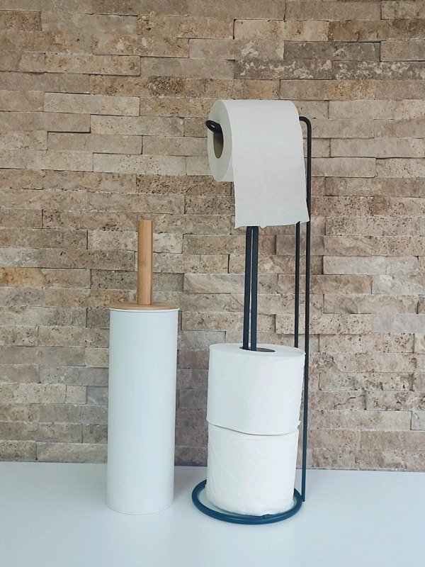 Producto - Porta rollos papel higiénico en hierro negro mate