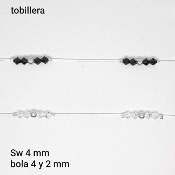 Producto - TOB #FP - Tobillera cristal sw y bola 2mm (DOLAR)