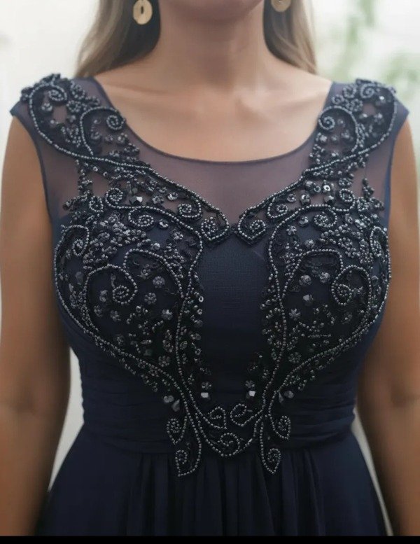 Producto - Vestido largo elegante azul noche T.L y XL - 1