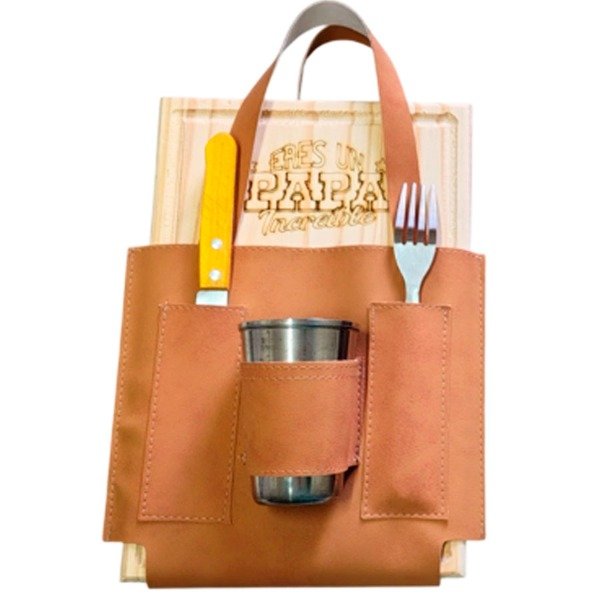 Producto - SET ASADO TABLA GRABADO RECTANGULAR PAPA 5 PCS