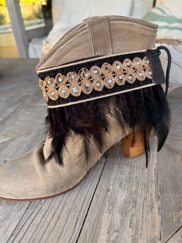 Producto - Cubrebotas plumas negro