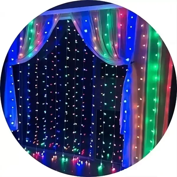 Producto - Cortina 3x3m 240 Led Navideña Multicolor