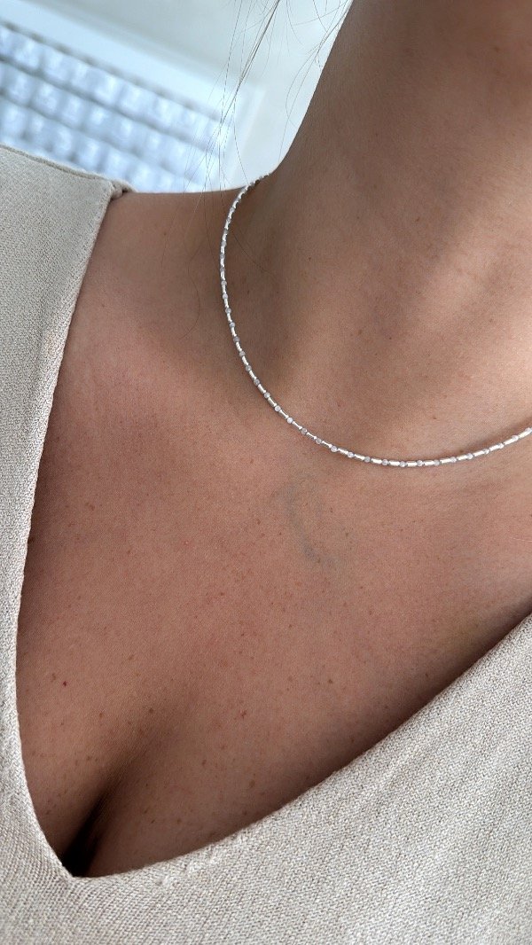 Producto - Conjunto canut y mini cristales blancos 40 a 43cm P925