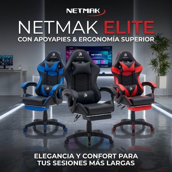 Producto - SILLA GAMER NETMAK CON APOYAPIES