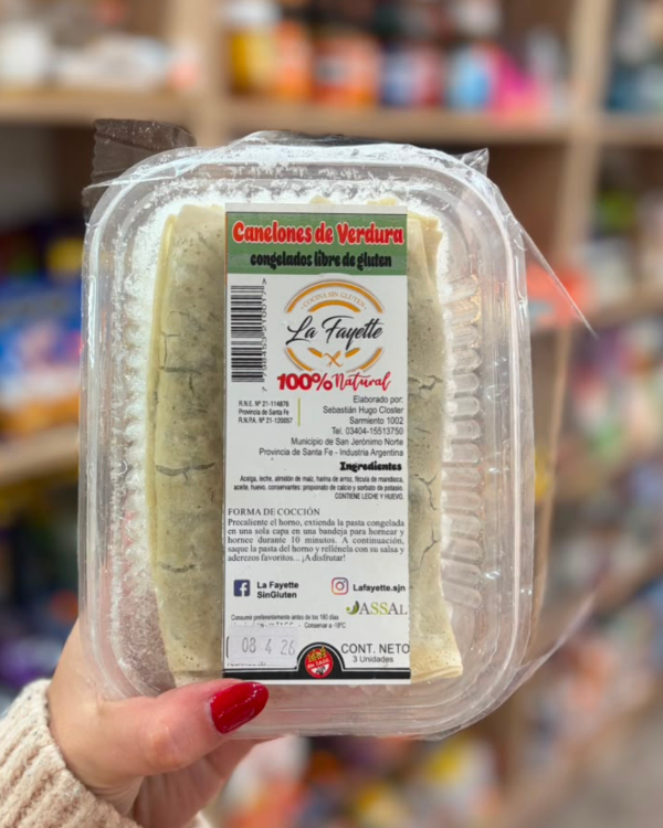 Producto - Canelones de verdura sin gluten "La Fayette"