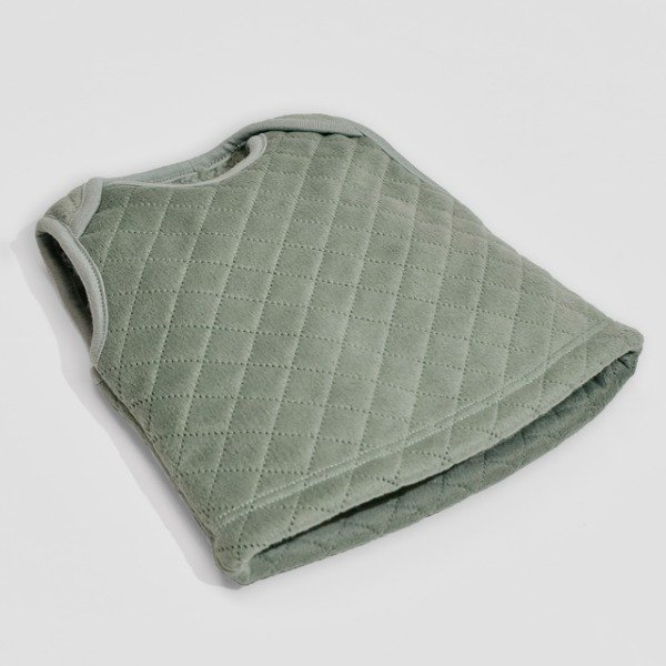Producto - Chaleco PLUSH+CORDERITO rombos verde seco