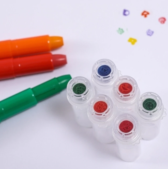 Producto - valijita de CRAYONES acuarelables con sellos. 24 unidades - 1