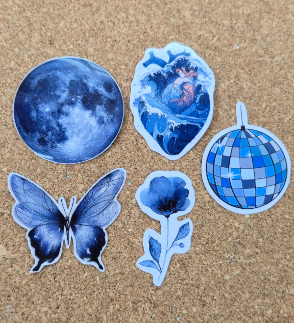 Producto - Pack de 5 stickers azules aesthetic