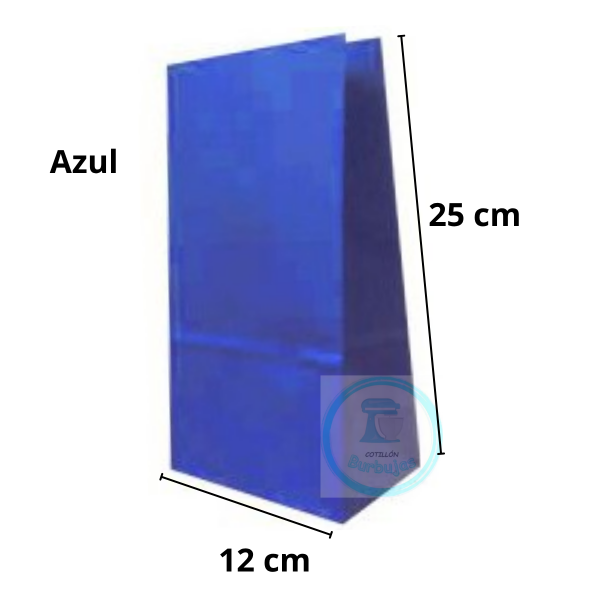 Producto - Bolsas de Papel con Fuelle Azul x 10