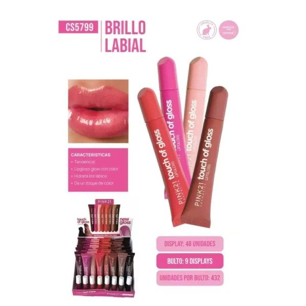 Producto - Brillo labial Touch of Gloss Pink 21